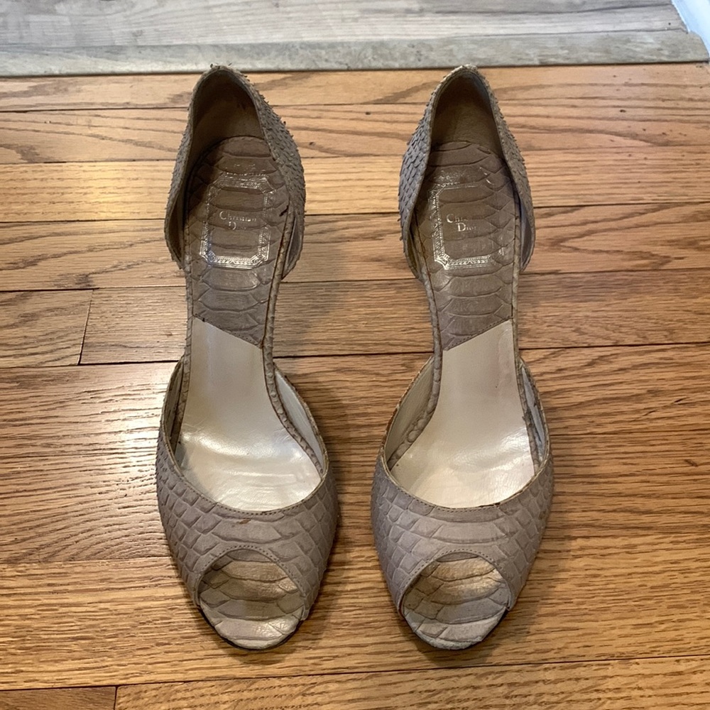 Authentic Christian Dior Python Peep Toe - image 1